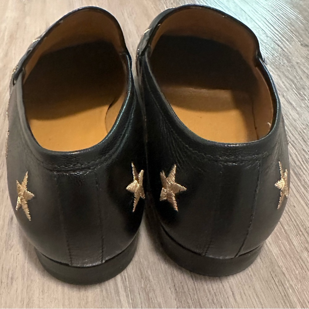 Gucci Black Leather Jordaan Embroidered Bee Horsebit Slip On Loafers Size 37 - Picture 7 of 14